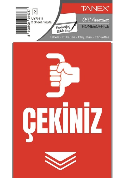 Tanex Uyr-111 Çekiniz Uyarı Etiketi 2 Li Paket