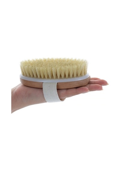 Doğal At Kılı Organik Banyo Fırçası Bej