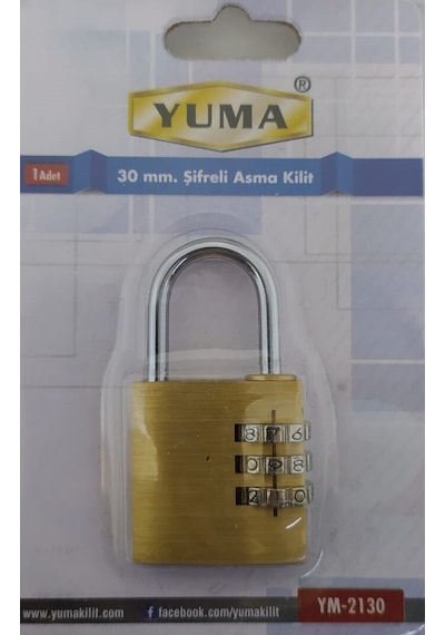 Pirinç Şifreli Asma Kilit 30Mm Yuma