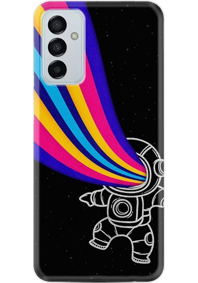 Samsung Uyumlu Galaxy A04S Kilif Silikon Desen Colorful Astronot 1727 556613654