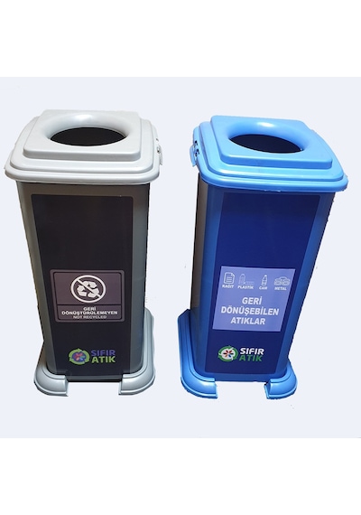 70 Litre Geri Dönüşüm Atık Kovası 2li Set Yeşil