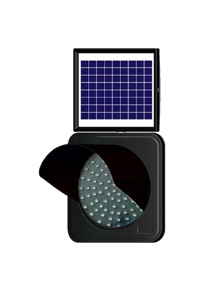 İleri Trafik 300 MM Ledli Güneş Enerjili Flaşör, Solar Çakar Lamba-2363 - Kırmızı LED