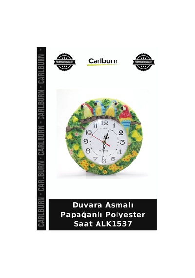 Özel Üretim Dekoratif Duvar Saati Papağan Figürlü Duvara Asmalı Papağanlı Polyester Saat Alk1537 Çok Renkli