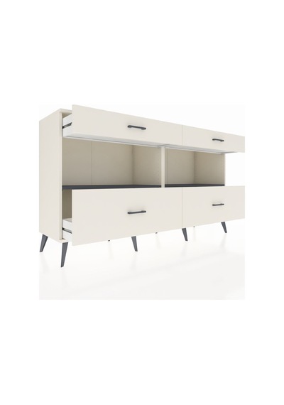 Hyperion Konsol 2 Raflı 4 Çekmeceli 176x44x99 Aytaşı-antrasit/ay Aytaşı-antrasit/aytaşı