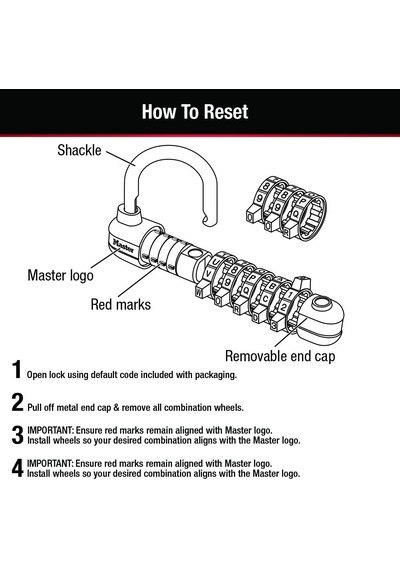 Master Lock Asma Kilit, Kendi Word Şifreli Kilidinizi Ayarlayın,