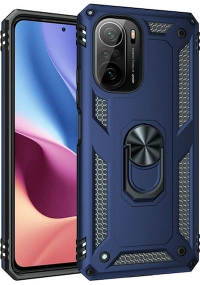 Xiaomi Poco F3 Kılıf Vega Tank Koruma Standlı Yüzüklü Mıknatıslın