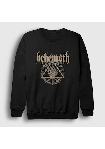Presmono Unisex Fire Behemoth Sweatshirt Siyah