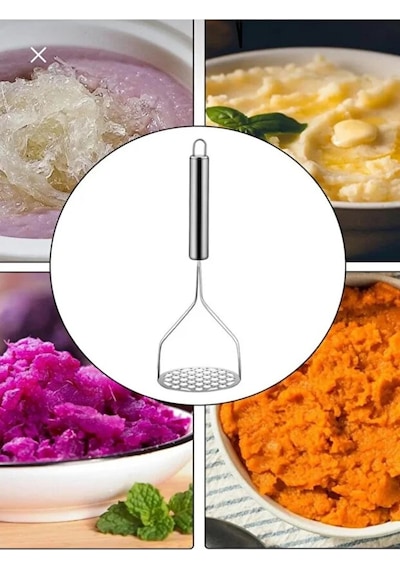 Patates Ezici Lüks Paslanmaz Metal Patates Ezici Püre Yapıcı Çelik