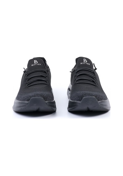 Tuna Bottier Siyah Bağcıksız Erkek Spor Ayakkabı Triko Sneaker - 25asm851 Siyah