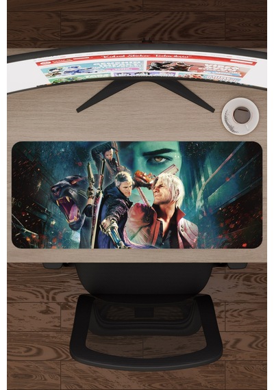 Devil May Cry Kaymaz Dikişli Kauçuk Oyuncu Mousepad V1 - 70x30 Xl Gaming Mouse Pad Fare Altlığı
