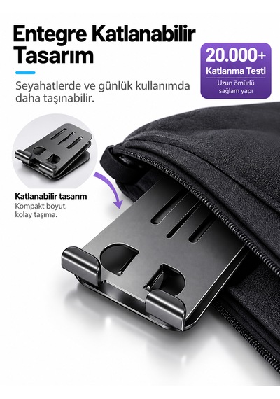Alüminyum Metal 360 Ayarlanabilir Telefon Ve Tablet Standı Masaüstü Tutucu