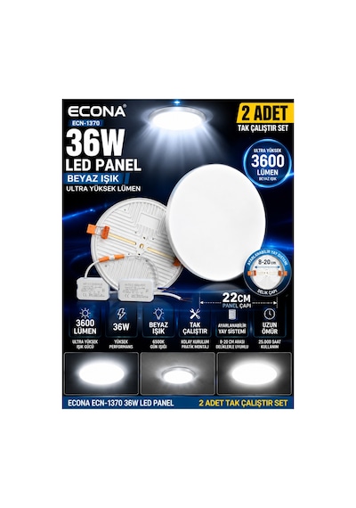2 Adet -36w Led Panel Ayarlanabilir Beyaz Işık 8-20 Cm Yaylı Asma Tavan Armatürü 22cm Ultra Yüksek Lümen Beyaz Işık Tak Çalıştır Set ,spot Lamba ,sıvaaltı Led Panel,led Işıklı Panel Led 2 Adet -36w Led Panel Ayarlanabilir Beyaz Işık 8-20 Cm Yaylı Asma Tavan Armatürü 22cm Ultra Yüksek Lümen Beyaz Işık Tak Çalıştır Set ,spot Lamba ,sıvaaltı Led Panel,led Işıklı Panel Led