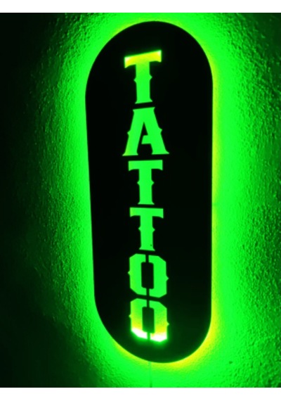 Tattoo Dövme Led Işıklı Ahşap Tablo Tabela (540026509)