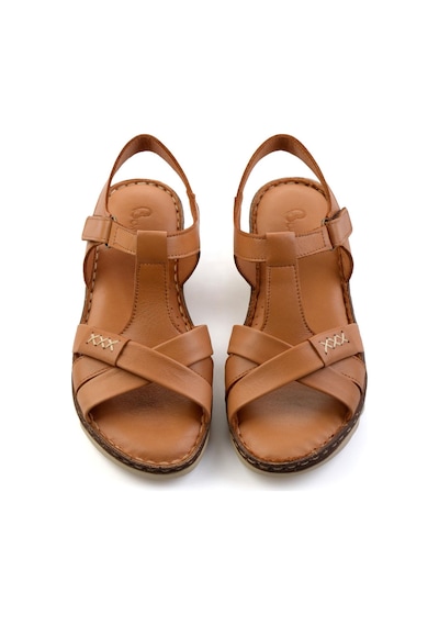 Bambi Taba Leather Kadın Sandalet K05907020703 Taba