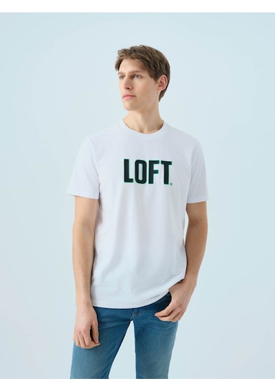 Loft Regular Fit Beyaz-yeşil Erkek T-shirt Lf2040075 Beyaz - Yeşil