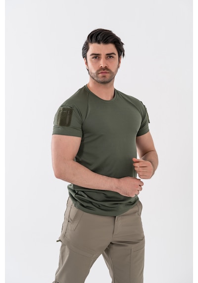 Bikatex Tactical Taktik Tişört Yuvarlak Bisiklet Yaka Tişört Outdoor T-shirt - 801 Haki