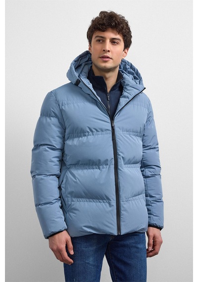 Back And Bond Mavi Relaxed Fit Puffer Ceket Çok Renkli