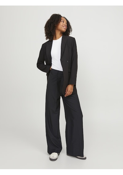 Jack & Jones Kadın Yüksek Bel Dokuma Pantolon - Ellis - 12248958 Black Siyah