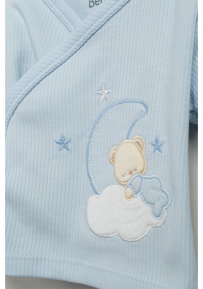 Bebitof Sweet Dreams Desenli 10 Parça Kutulu Yenidoğan Hastane Çıkışı Zıbın Seti Mavi