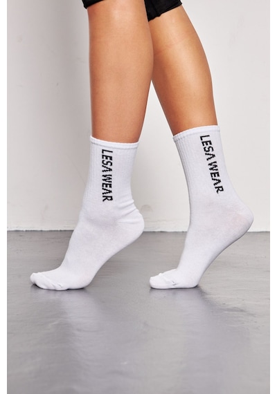 Lesa Wear Pamuk Penye Spor Çorap. Beyaz