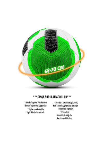 Telvesse Futbol Topu Ft501 Flight Dayanıklı Sert Zemin Halı Saha Futbol Topu No:5 Çok Renkli