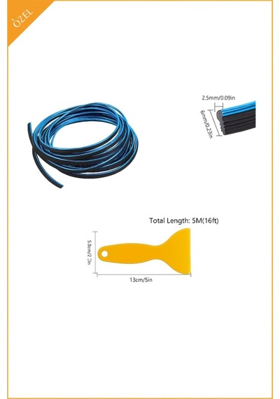 Otomobil İç Trim Şerit Mavi Renk 5 Metre Esnek Ve Kesilebilir Dekor Şerit