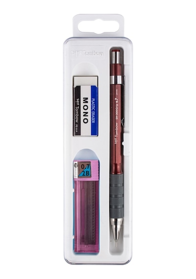 Tombow Sh-300 Grip 0.7 Mm Plastik Kutulu Set - Bordo
