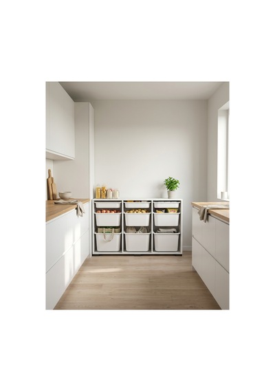 Nest 9 Sepetli Düzenleme Dolabı 3 Büyük, 3 Orta, 3 Küçük Sepetli Y:81 G:132 D:30 Cm / Beyaz