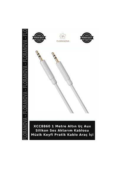 Xcc8860 1 Metre Altın Uç Aux Silikon Ses Aktarım Kablosu Müzik Keyfi Pratik Kablo Araç İçi