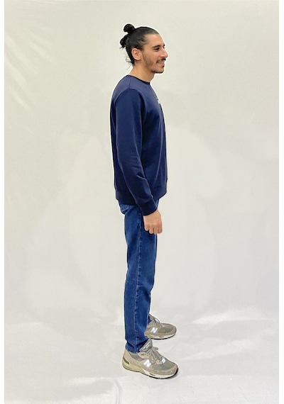 Erkek Bisiklet Yaka Rahat Kalıp 3 İplik Kalın W.brooklyn Baskılı Sweatshirt Spr24sw31 NAVY