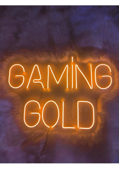 Gaming Gold Gamer Neon Led Tabela 70x50cm