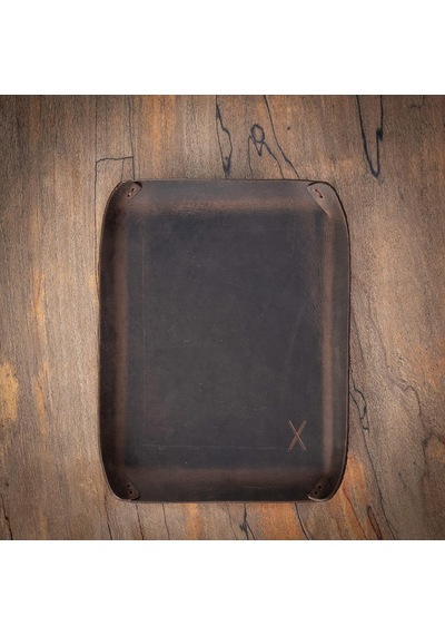 Minimal X Design Masaüstü Organizer, Toplayıcı, Hakiki Deri Vale Tepsisi, Telefon Pedi, Deri Sümen, Deri Pad, Deri