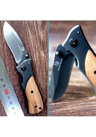 Omeniv Doom Blade 57hrc Çelik Kamp Çakı Ahşap Saplı Outdoor Kahverengi
