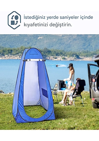 Ds12 Otomatik Duş Çadırı Kamp Tuvalet Soyunma Kabini 1 Saniyede Kurulum Katlanır Taşınabilir Gizli Alan Mavi