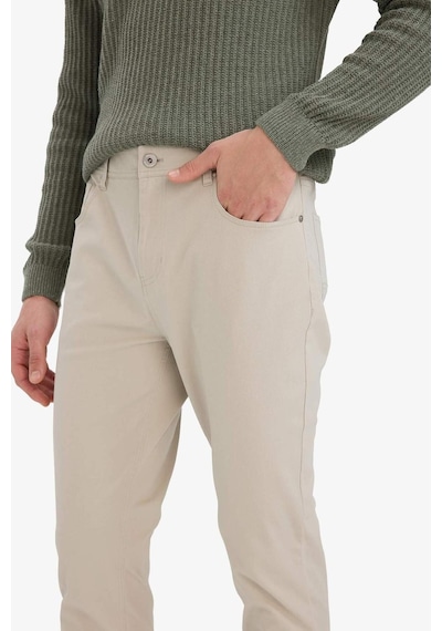 Defacto Slim Fit Dar Kesim Dar Paça Pantolon B2089ax25aubg766 Bej