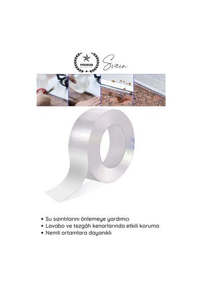 Sızdırmazbant 1 Adet Su Geçirmez Şeffaf İzolasyon Bandı Tezgah Lavabo Kenar Tamir Güçlü 38mm X 3m