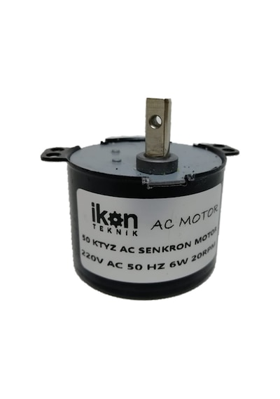 İKON TEKNİK AC SENKRON MOTOR 50 KTYZ 6 Watt 20 RPM 220 Volt VİYOL MOTORU - KULUÇKA ÇEVİRME MOTORU