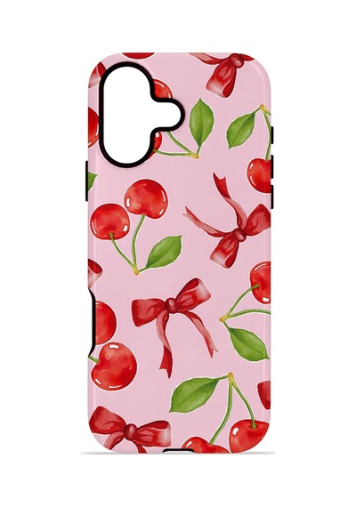 Apple iPhone Uyumlu 17 Vorian Çift Katmanlı Magsafe Kılıf Cherry Ribbon Garden