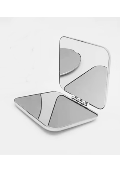 Kare Mini Metal Ayna - Taşınabilir Cep Aynası Gümüş-gri