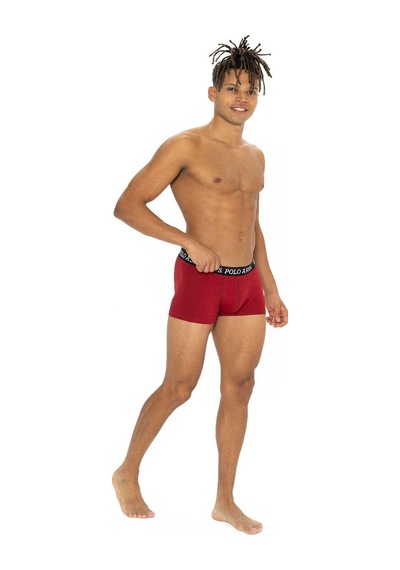 U.S. Polo Assn. U.s Polo Assn. 80528 Erkek Pamuklu 3'lü Boxer-siyah&bordo&baskılı Siyah