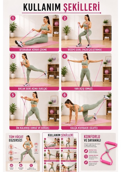 Pilates Direnç Lastiği Pembe