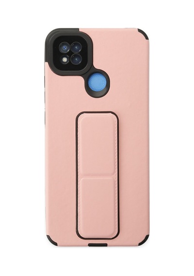 Xiaomi Redmi 9c Uyumlu Kılıf Mega Standlı Silikon - Pudra