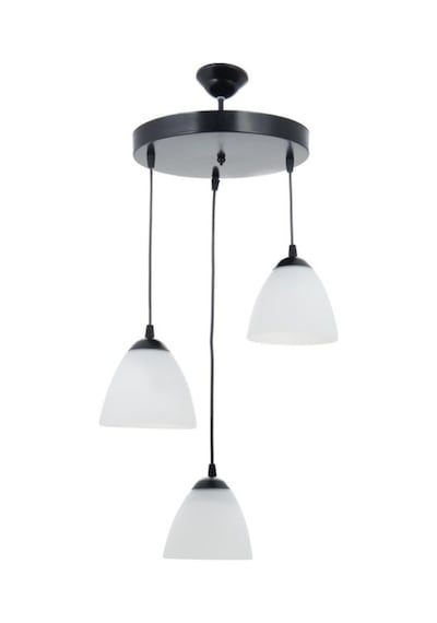 Mylights Modern Spor Üçlü Opal Camlı Sarkıt Avize Taban 30 Cm
