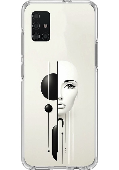Samsung Galaxy A71 Uyumlu Şeffaf Kılıf Estetik Yüz 2 Tasarımlı