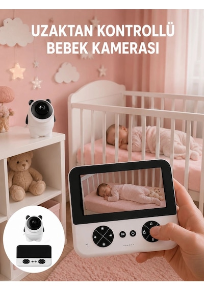 Mey İthalat Geniş Ekranlı Bebek Monitörü Ağlama Algılama Özellikli Yeni Nesil