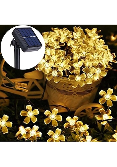 Tr 30 Ledli Solar Çiçekli Bahçe Aydınlatma Dekorasyon Güneş Enerjili Balkon Parti Süsleme