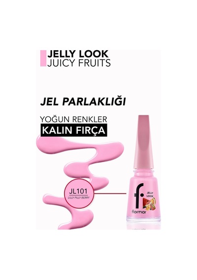 Flormar Juicy Fruits Jelly Look Yüksek Pigmentli & Parlak Bitişli Jel Görünümlü Oje Jl101 Lilly Pilly Berry