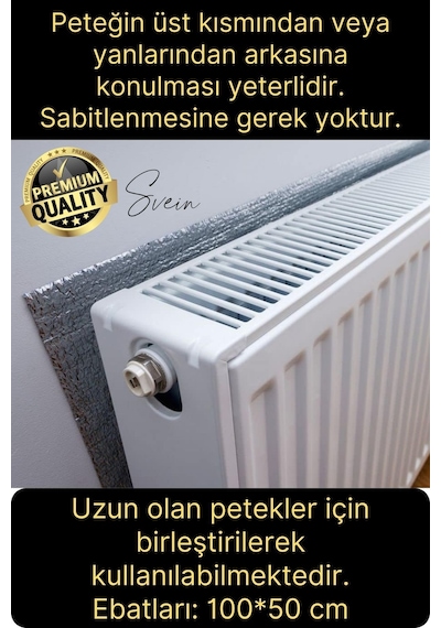 3 Adet Petek Arkası Isı Yalıtım Levhası Radyatör İzolasyon Kalorifer Ev Ofis Tasarruf Arkalığı