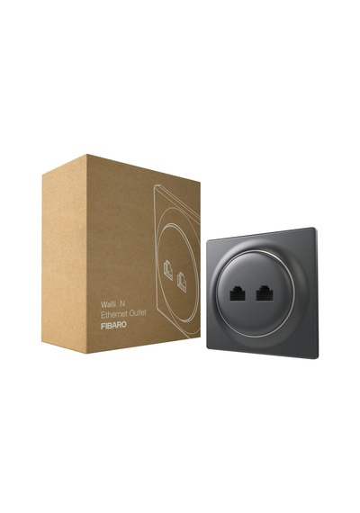 Fıbaro Walli N Ethernet Çıkışı/yüksek Kaliteli Ethernet Çıkışı, 2xrj45 Cat.6, Antrasit, Fgweeu-021-8