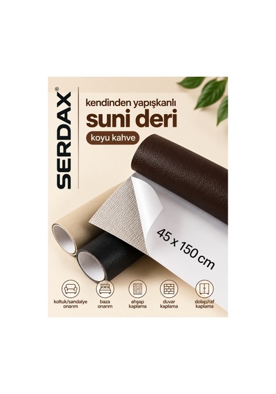 Extra Yapışkanlı Suni Deri Koyu Kahve 45 150 Cm Kahverengi Kahverengi
